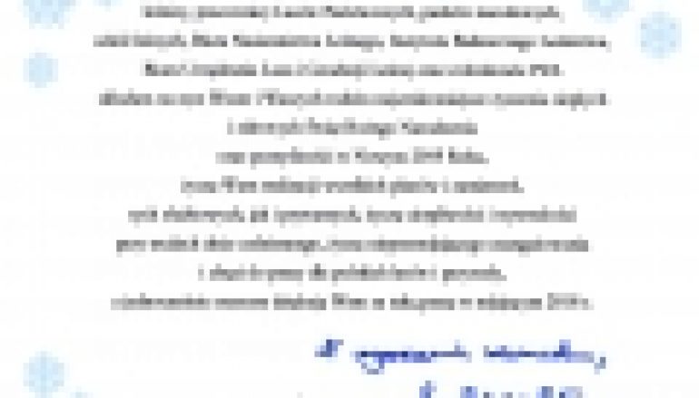 Życzenia od wiceminister środowiska Małgorzaty Golińskiej