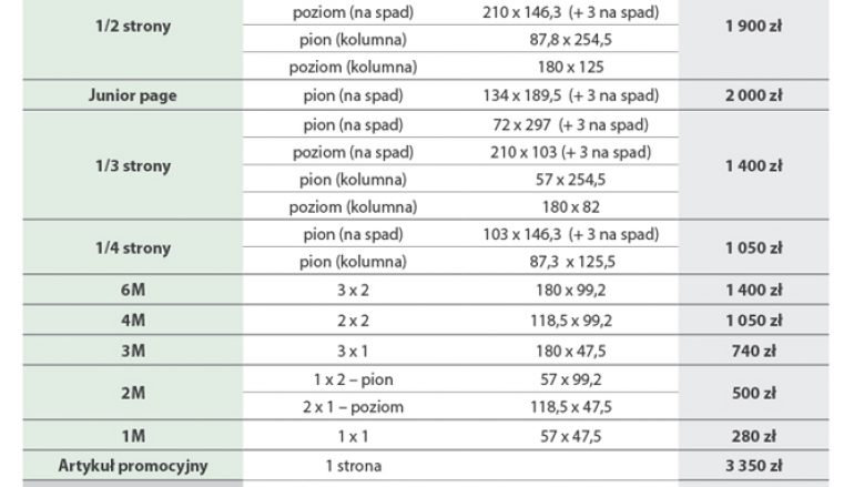 Formaty i ceny reklam