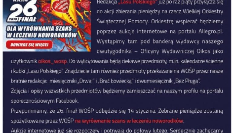 Licytacje na rzecz WOŚP